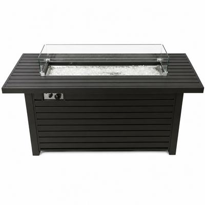 Sink Rectangle Aluminum Propane Smokeless Fire Pit Table with Hidden Fuel Tank