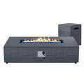 56 In. Rectangular Outdoor Magnesium Oxide Dark Gray Fire Pit Table with Gas Tank Cover