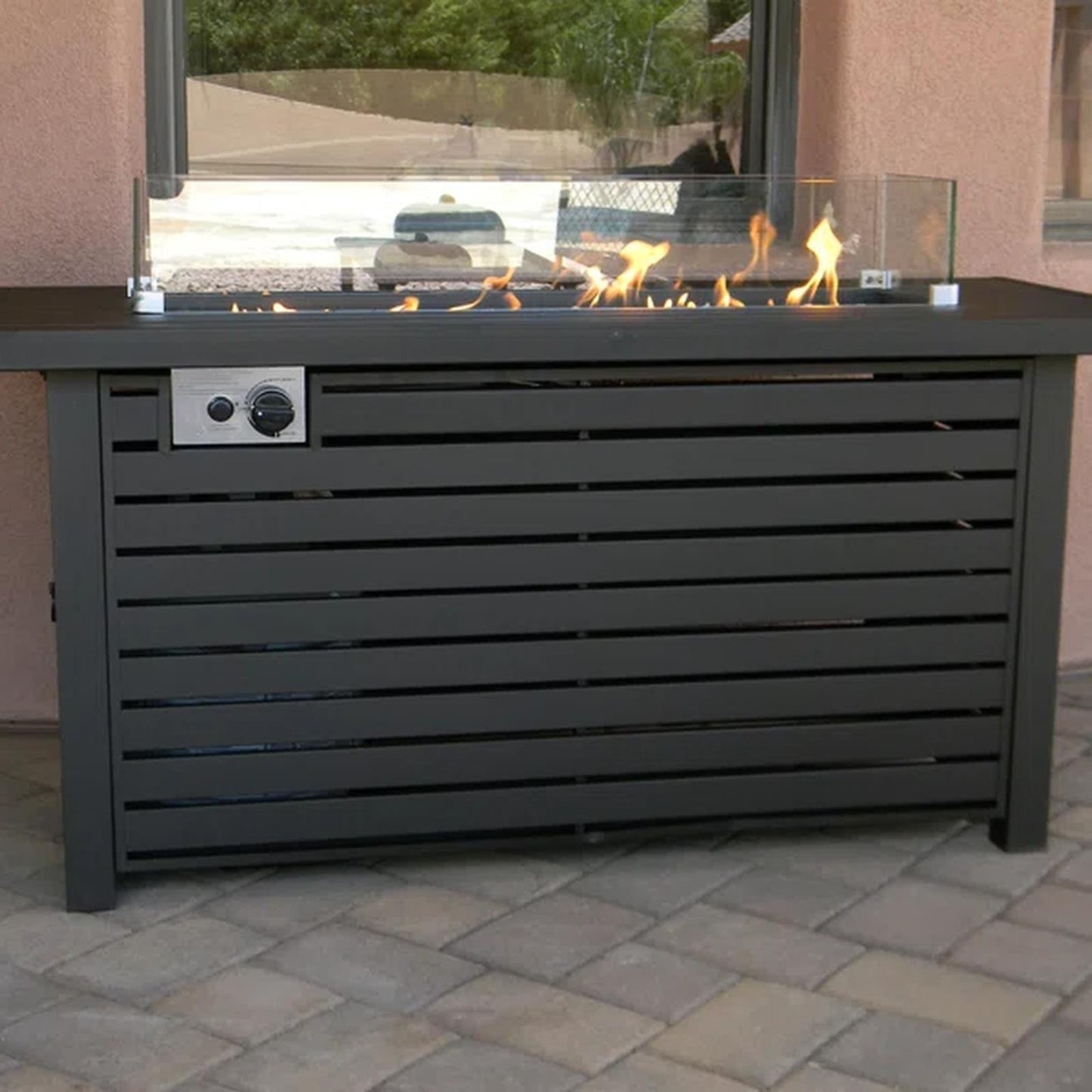 Sink Rectangle Aluminum Propane Smokeless Fire Pit Table with Hidden Fuel Tank
