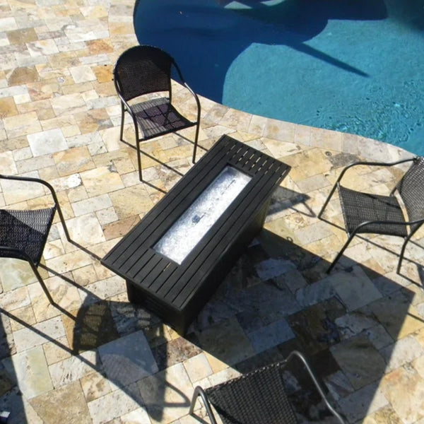 Sink Rectangle Aluminum Propane Smokeless Fire Pit Table with Hidden Fuel Tank